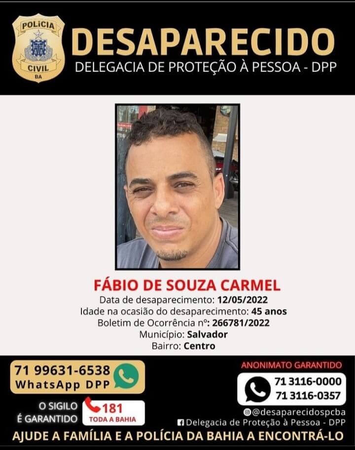 Fabio de Souza Carmel desaparecido