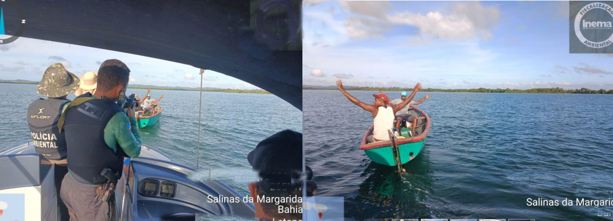 Operação do Inema prende três homes por pesca com bomba, na região entre Salinas e Ilha de Itaparica